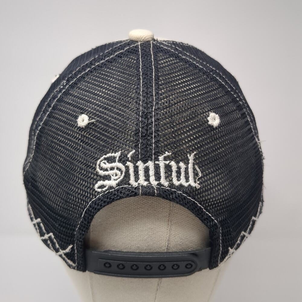 Sinful Snapback Trucker Hat Multicolor One Size Adjustable Rhinestone Distressed - Picture 6 of 9